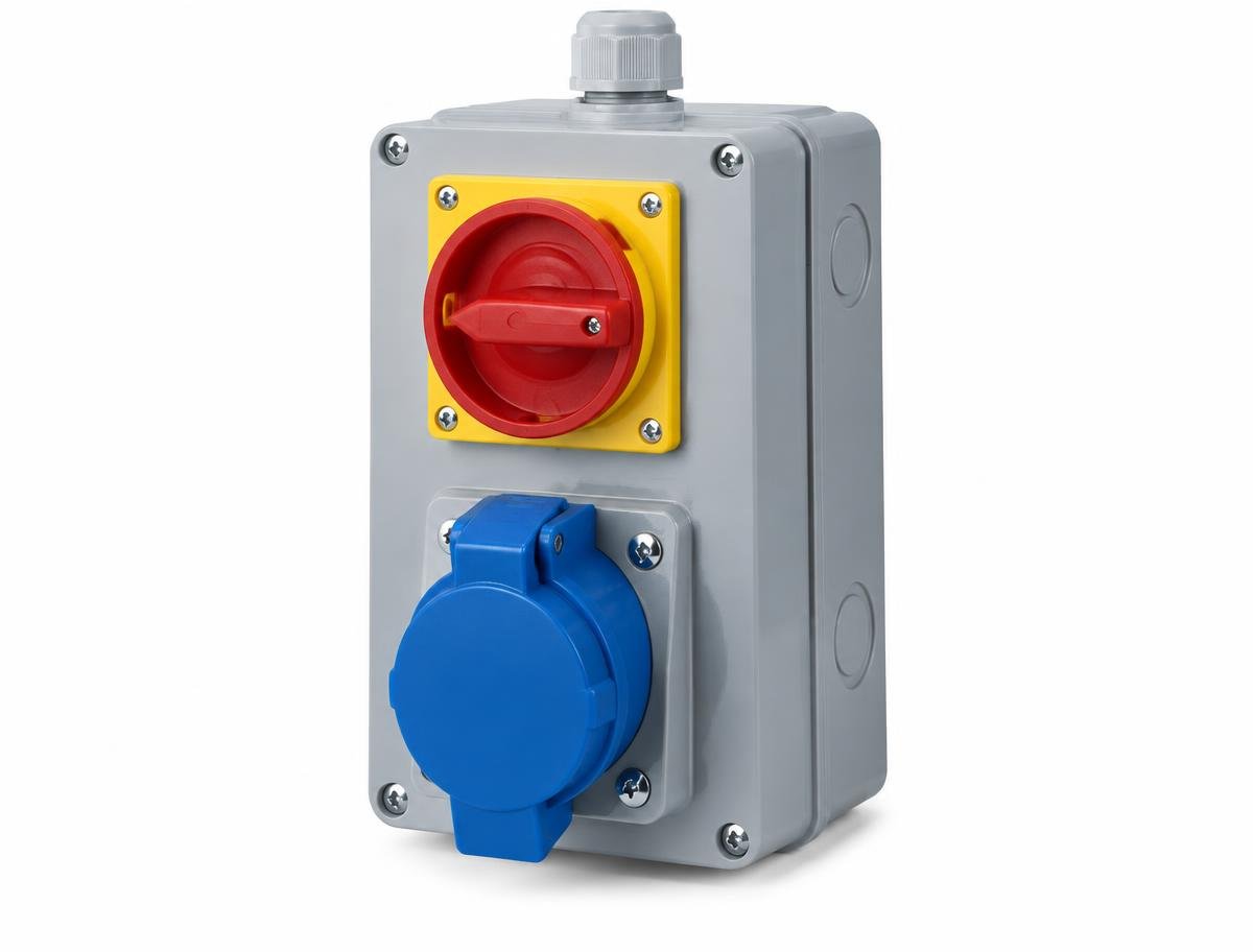 32 Amp 3-Pin Male/Female with Isolator — Industrial Plugs & Sockets supplied by Skyline